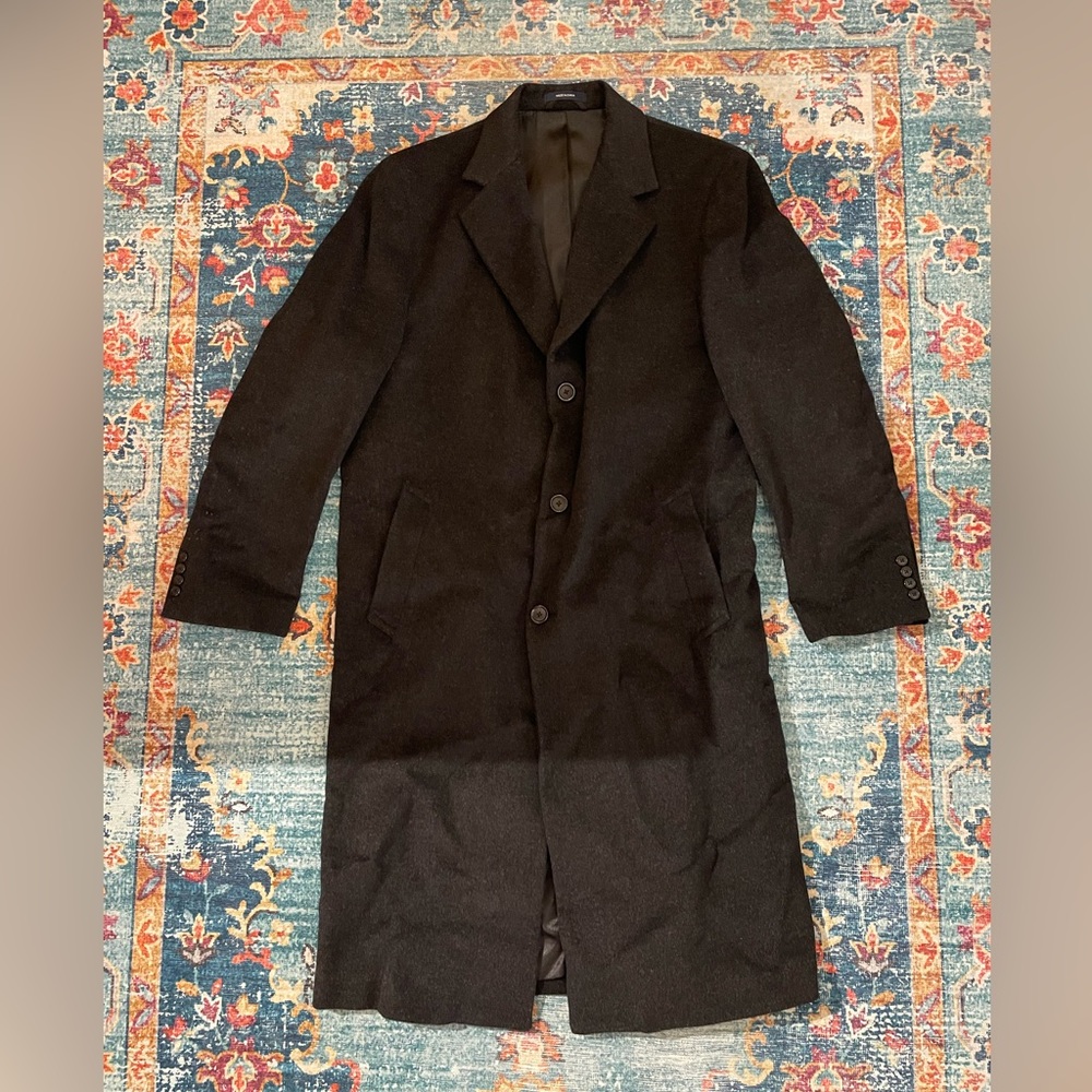 Long Charcoal Grey Overcoat